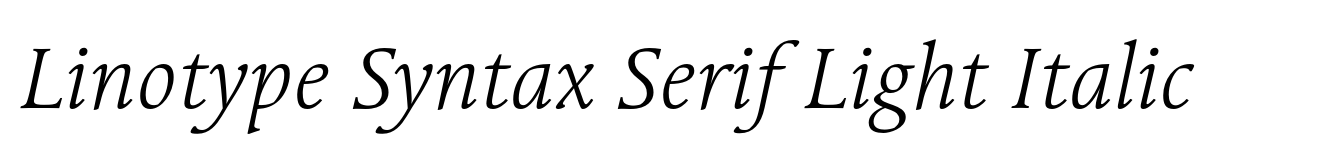 Linotype Syntax Serif Light Italic